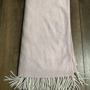Hannah Rose 100% Cashmere Fringe Scarf - Pale Pink / Lavender Mist